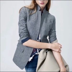 J. Crew Chambray Regent  Single Button Blazer 4